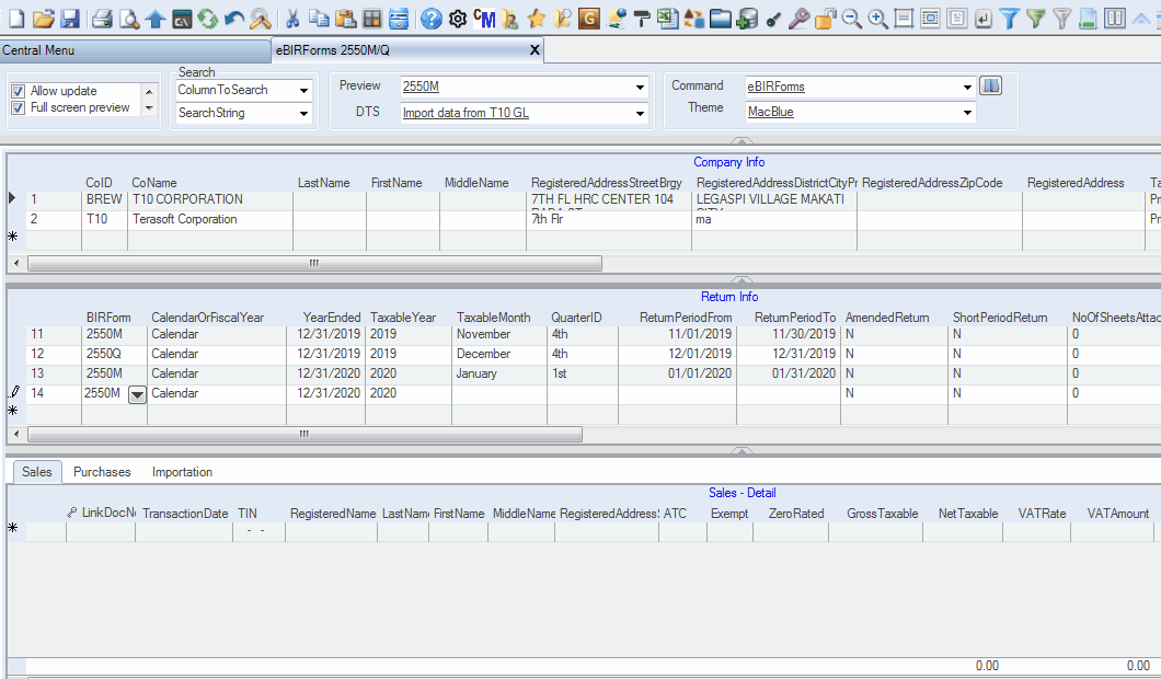 Import VAT entries from GL system